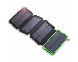Nood Powerbank met Groot Zonnepaneel 20.000mAh– Zonne-energie – Draadloos Opladen – LED Zaklamp – Outdoor Oplader