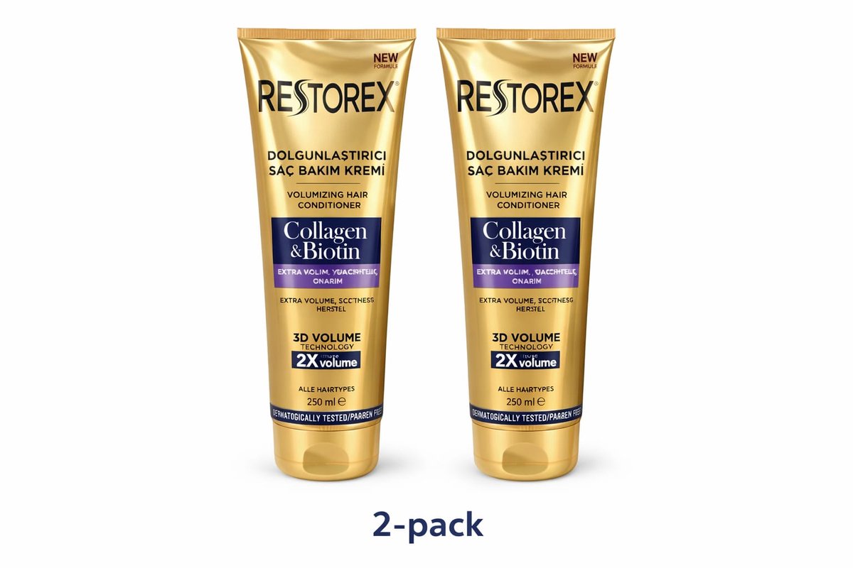 Restorex Collagen & Biotin Conditioner – 2-pack 250 ml per stuk