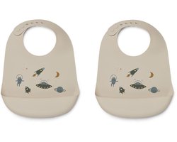 Liewood Tilda Bib Siliconen Slab - Space Multi Mix (set van 2)