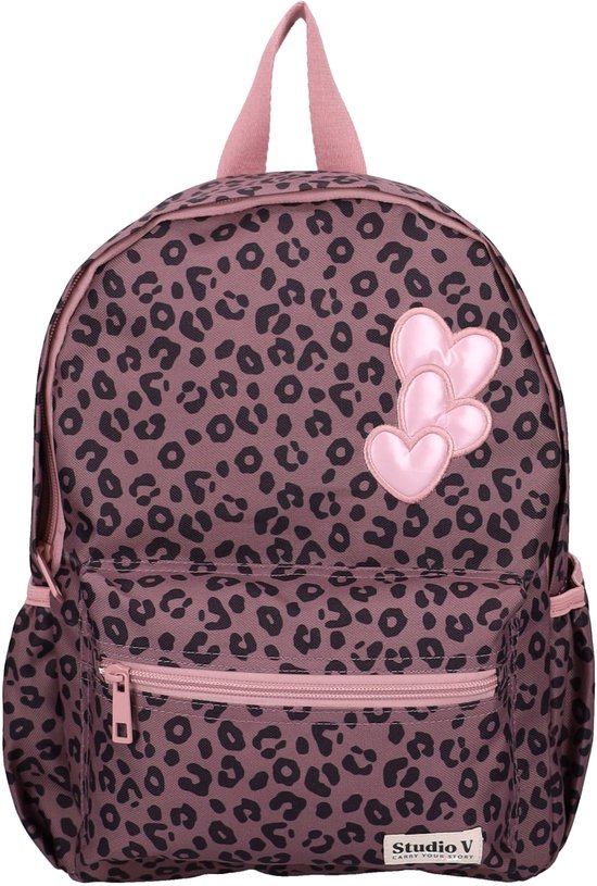 Studio V So Rebellious - Rugzak - Gevoerd - 11,7 liter - 36 x 27 x 12 cm - Luipaardprint - Roze