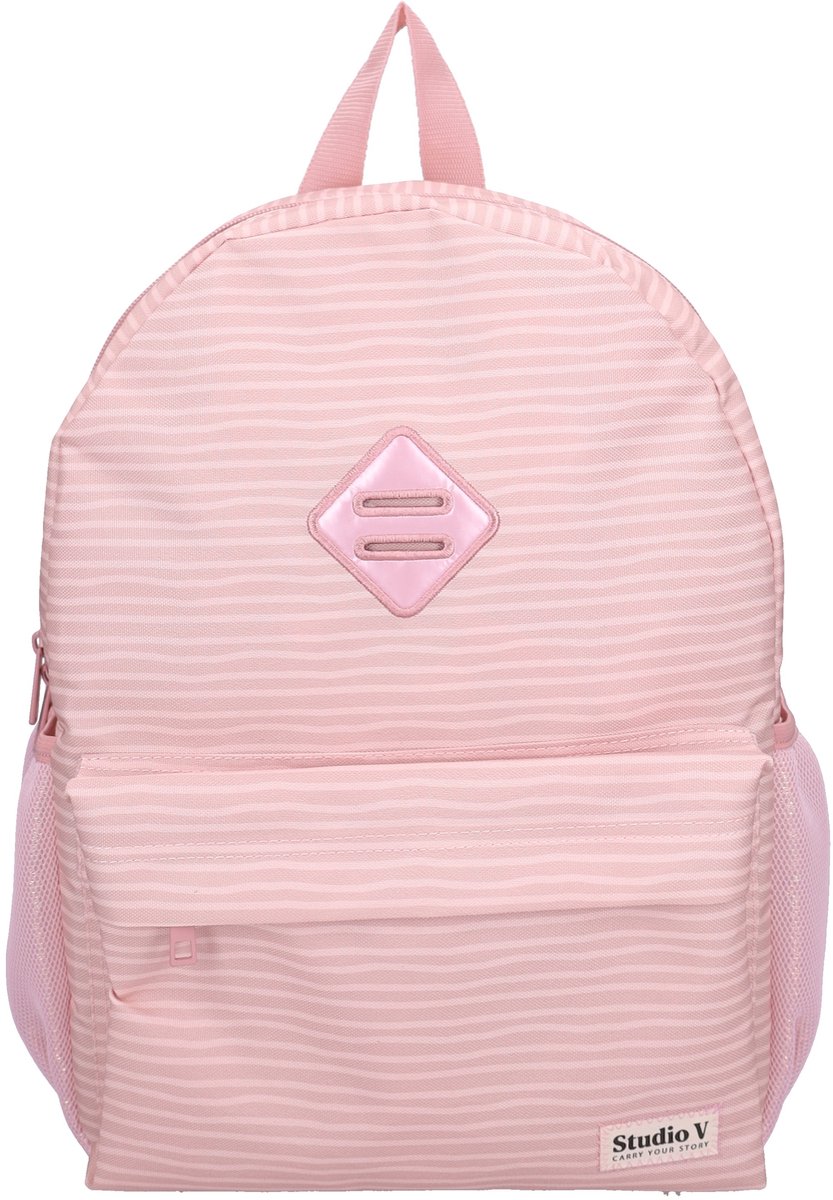 Studio V All Striped Up! - Rugzak - Gevoerd - 13,6 liter - 39 x 29 x 12 cm - Gestreept - Roze