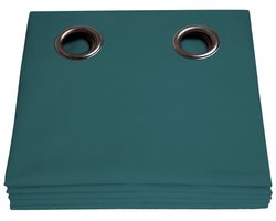 MOONDREAM LumenControl™ Totaal Verduisteringsgordijn | Licht+Zonwering | 100% Ondoorzichtig | EU-fabricaat | Oogjes | Blauw MC56 | 135 x 260
