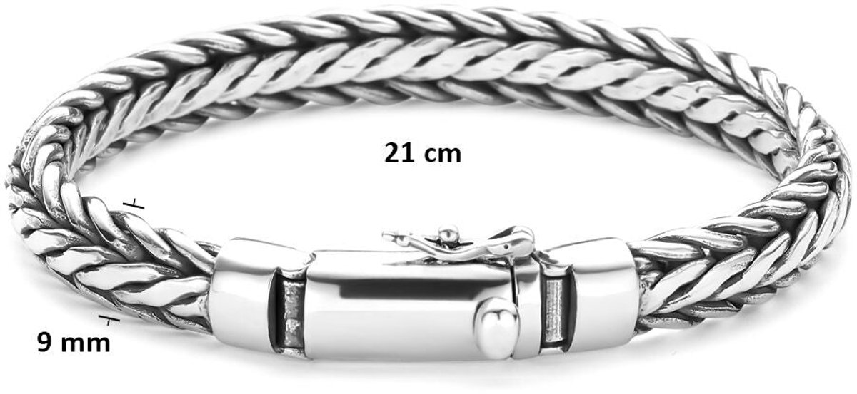 Zilveren geoxideerde armband oxi 9 mm 21 cm - 1101877