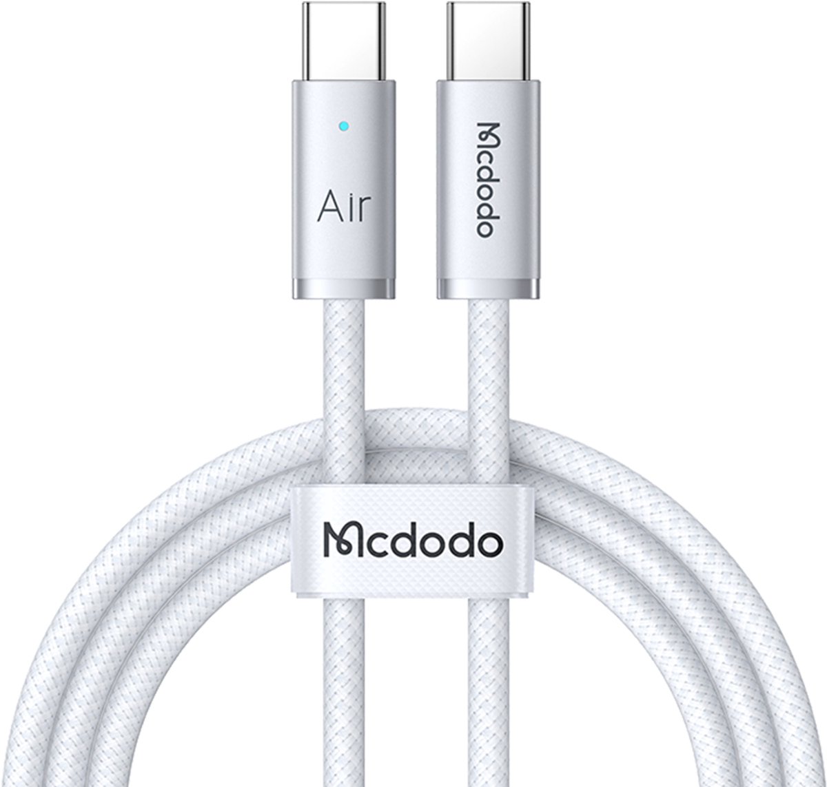 MCDODO - 240W USB C naar C Kabel voor Laptop Tablet Telefoon - 1.8 Meter - Snellader - Wit