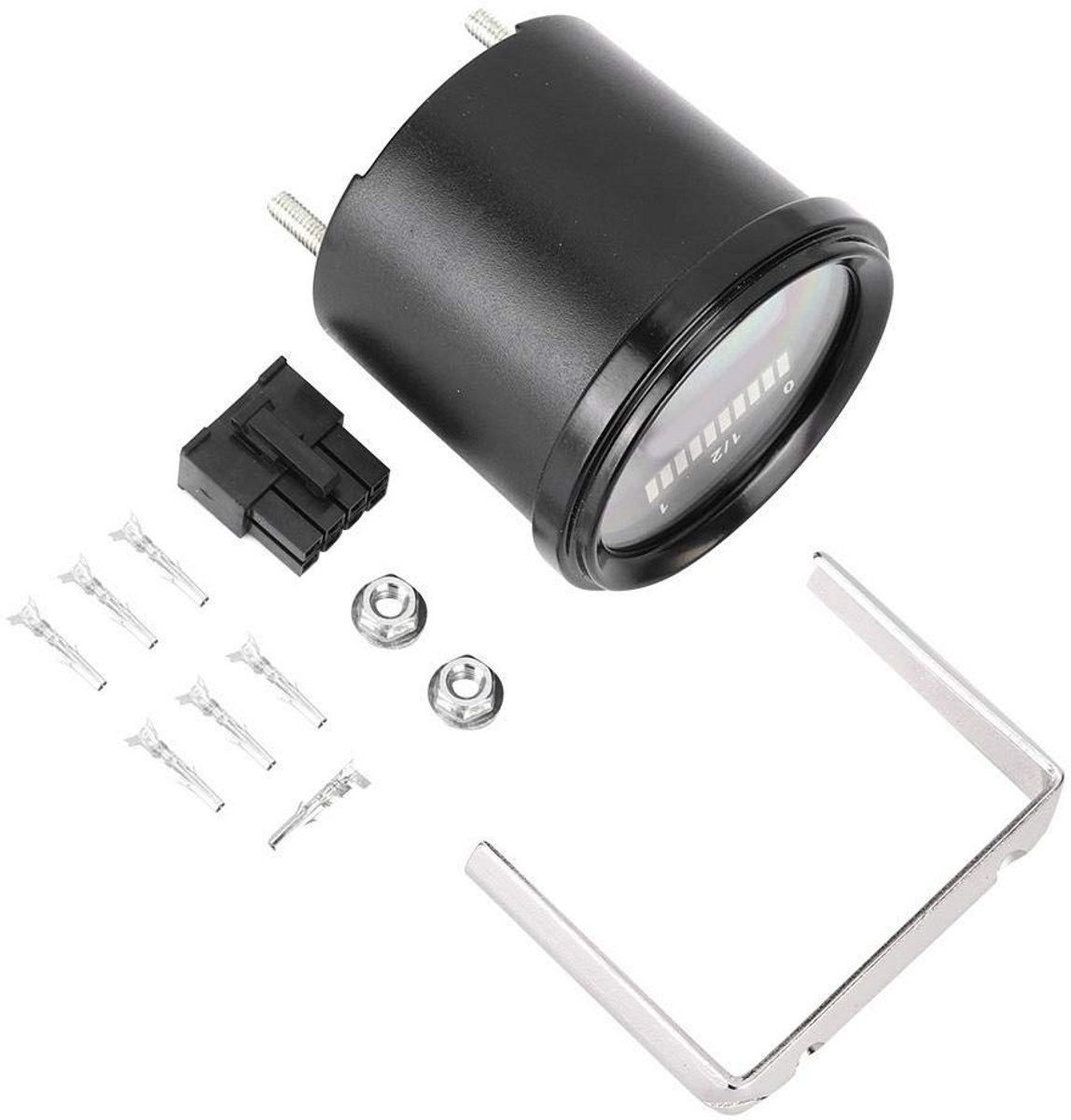 Universele Batterijmeter LCD + LED voor 12-48V Accu's en Urenteller