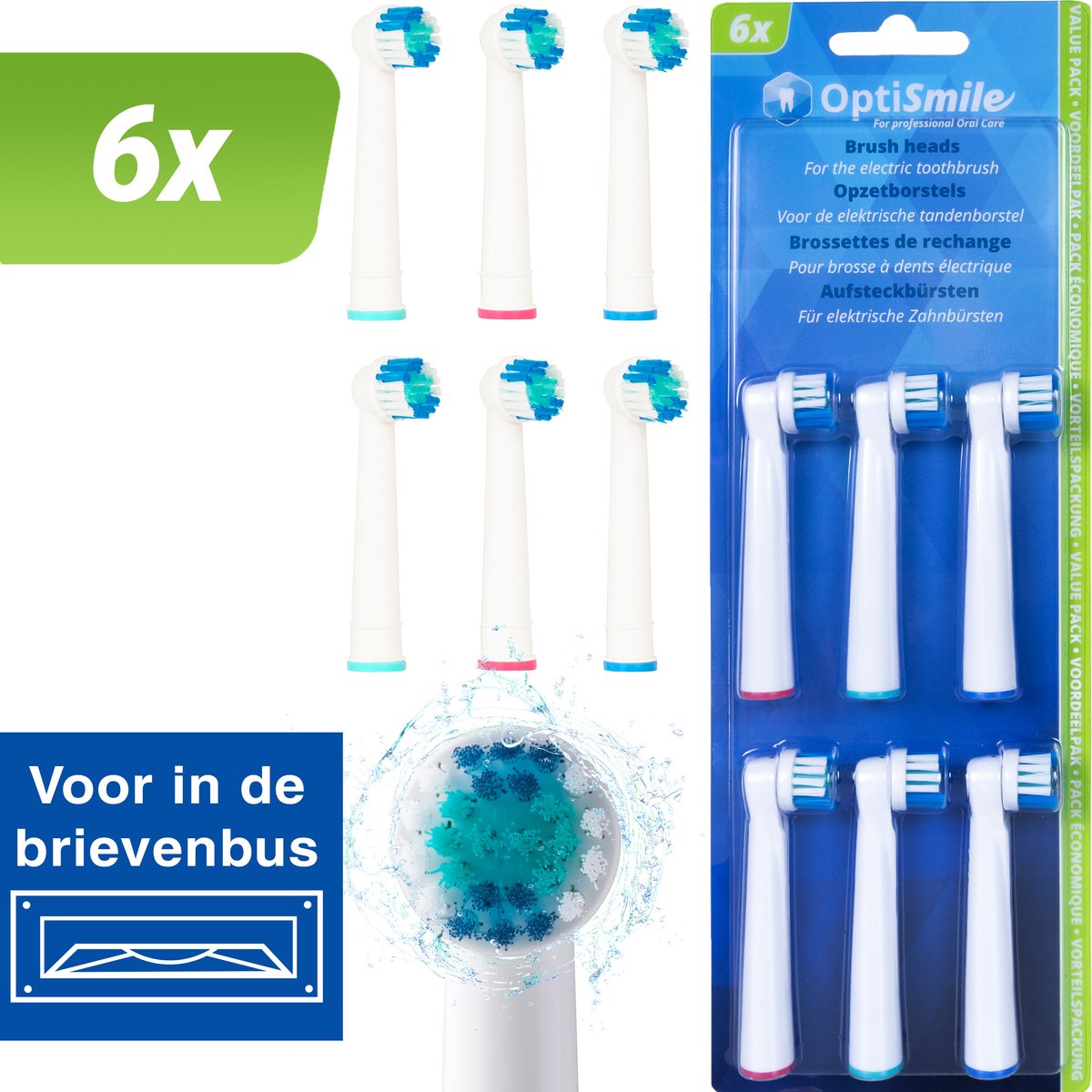 Opzetborstel Oral B 6x - Tandenborstel Opzetborstel - Opzetstukjes Tandenborstel Oral B - Wit - Optismile