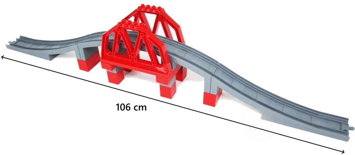 Uniblocks - Treinbrug - Treinrails uitbreiding - spoor brug 106 cm - Universele trein rails