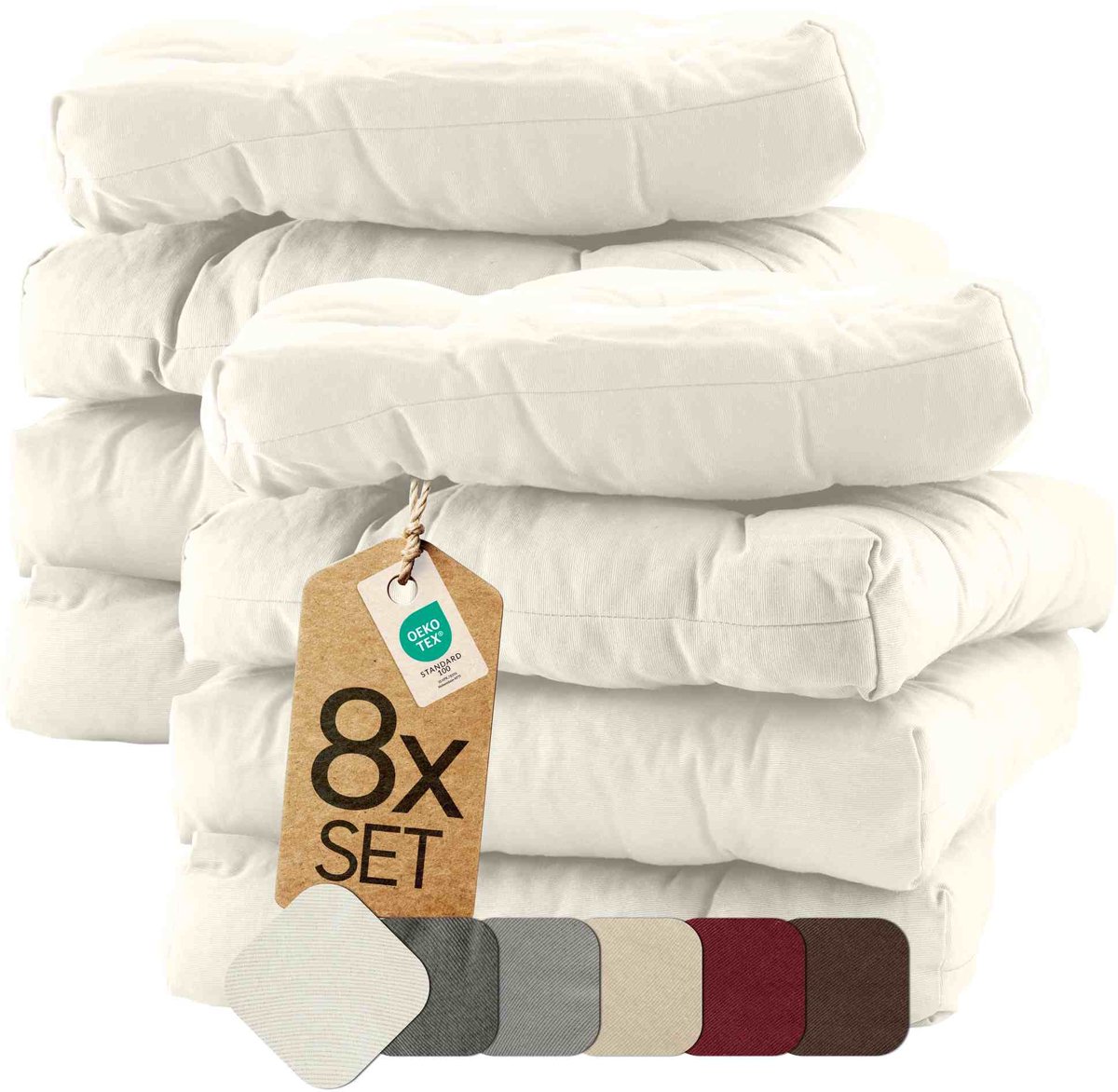 etérea Heidi Zitkussen Stoelkussen - Seat Cushion 8 Stuk - 42x42 cm - Ivor