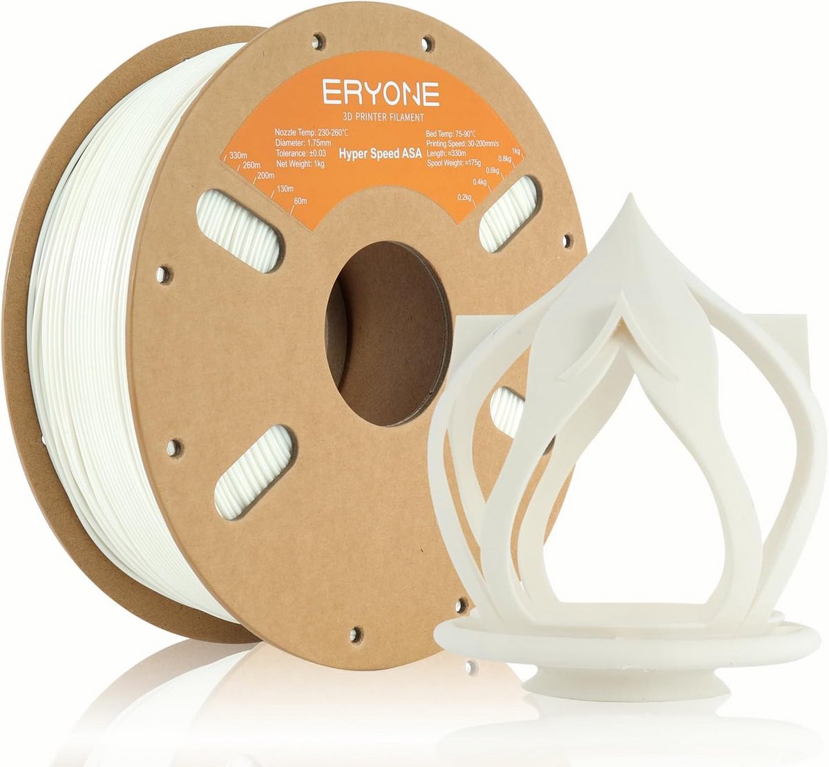 ASA 3D Printer Filament 1.75mm Wit voor FDM Printers Hoge Snelheid