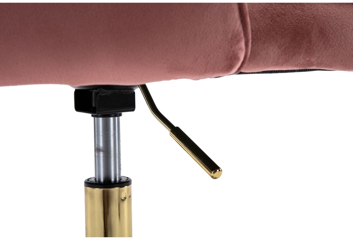 chairus Bureaustoel Donkerroze Velvet Draaibaar en - afbeelding 3