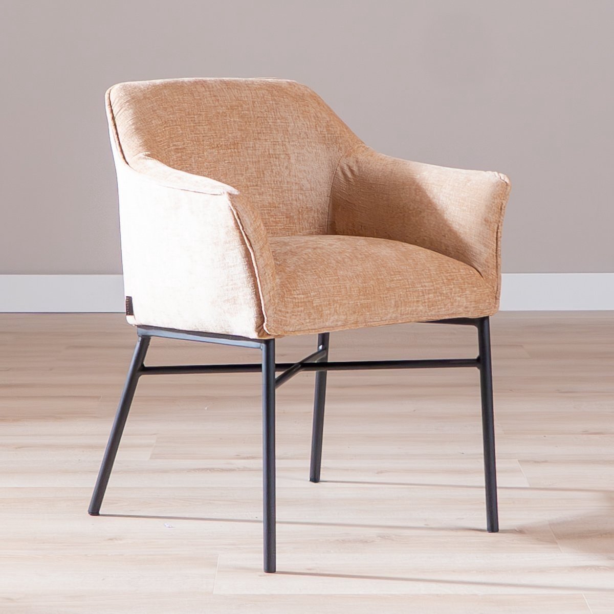 Bronx71 Eetkamerstoel Nubo chenille peach - stoel Terracotta