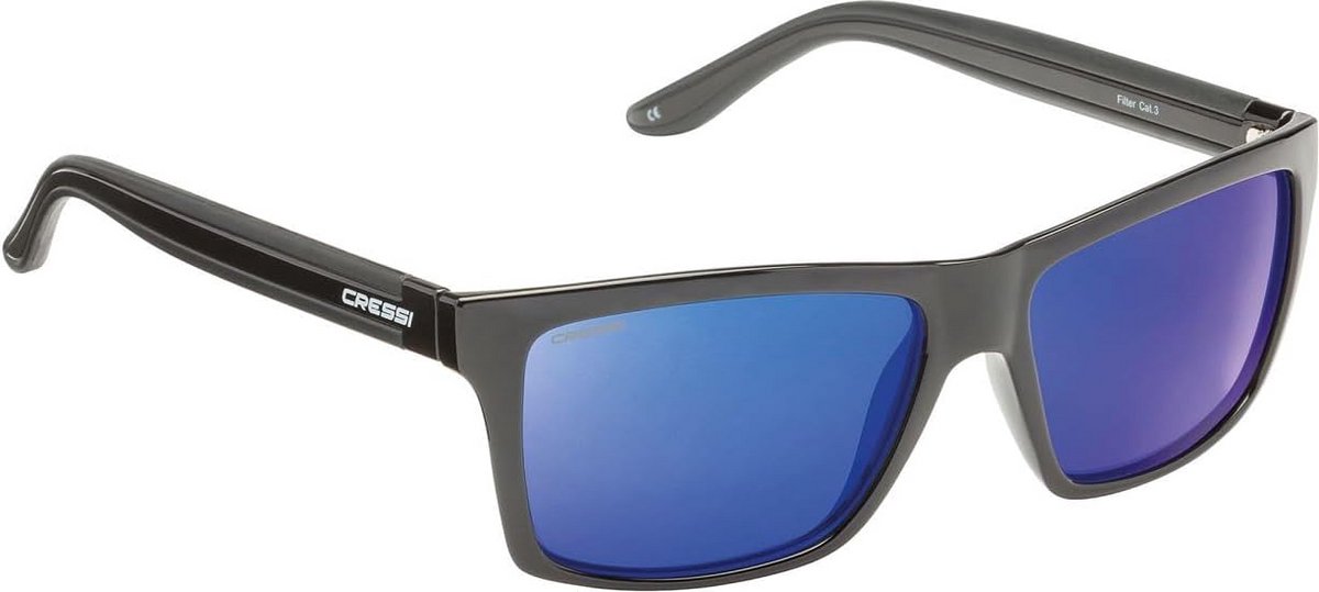 Zwarte Duikbril met Blauwe Glazen