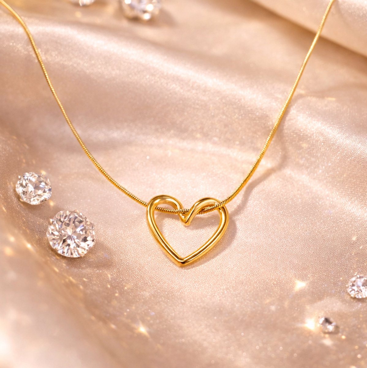 Brendoe Hartjes Ketting Dames Goudkleurig – moederdag – RVS Halsketting 18K Verguld – Afneembare Hanger – Minimalistisch – Cadeau voor Haar – moederdag cadeautje