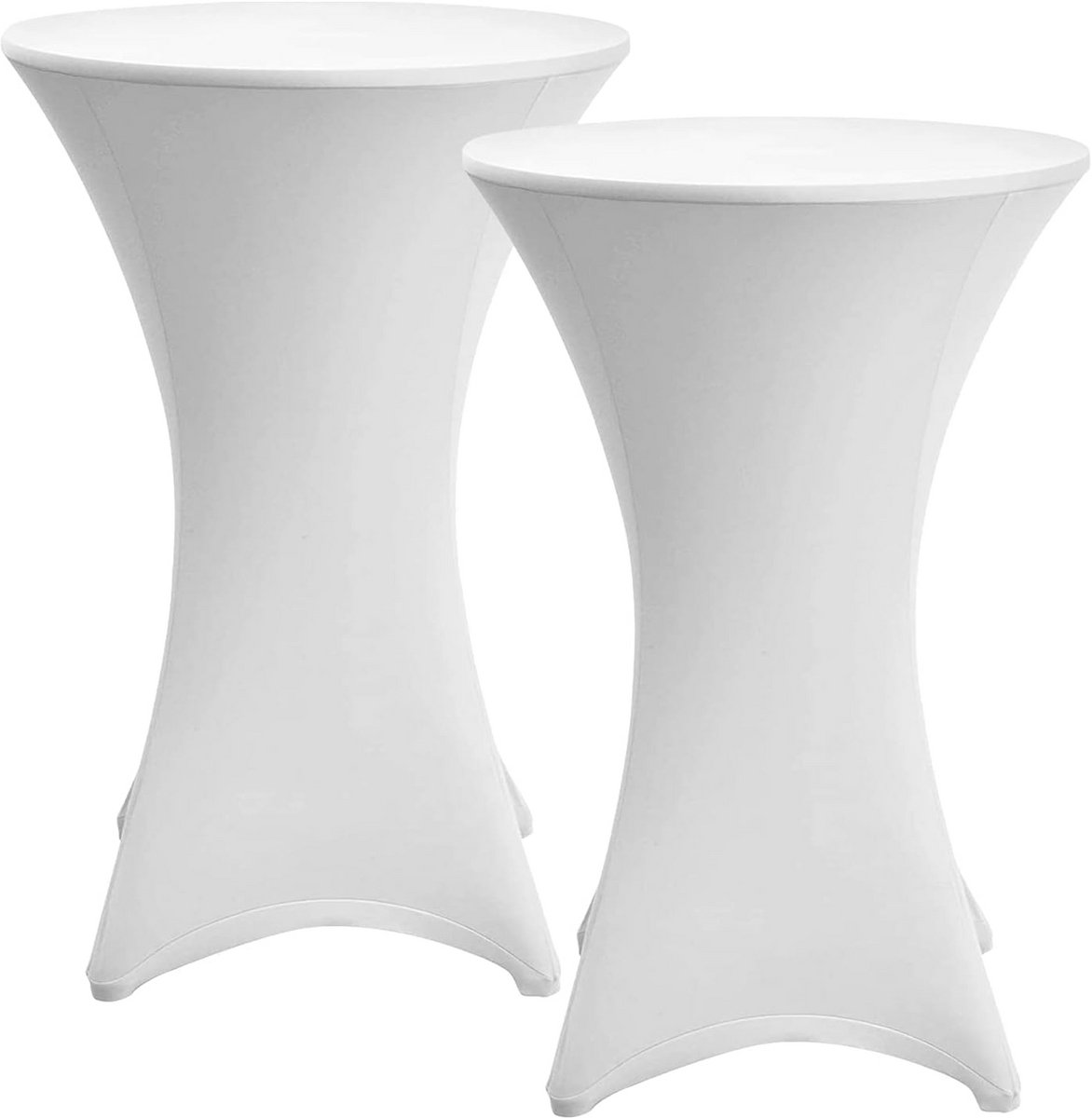 2x Elastische Statafelhoezen Wit voor Ronde Bistrotafels Ø 70-75 cm
