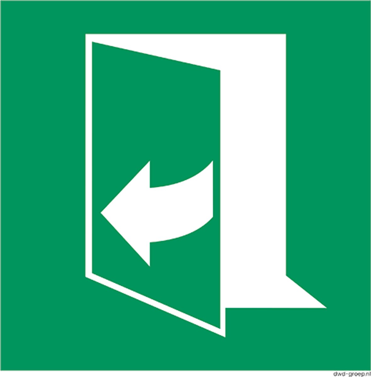 Deur rechts trekken bord - pictogram E058 - ISO 7010 - 200x200 mm