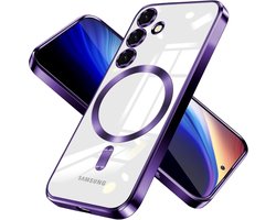 Hoesje Geschikt voor Samsung Galaxy S26 hoesje backcover Paars – Geschikt voor Magsafe Lens beschermer – Transparant