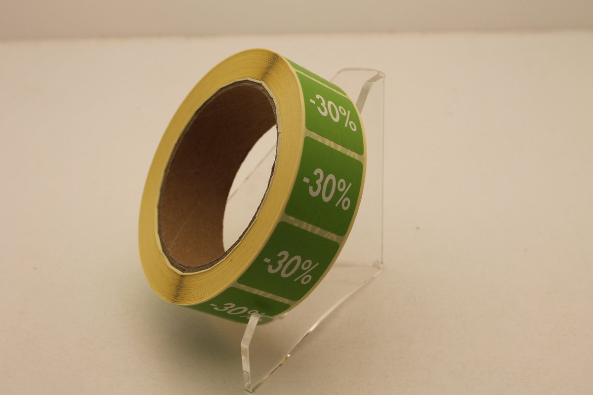 Prijs Stickers -30% Groen Rechthoekig 2,5 op 2,5 cm 2000 stuks