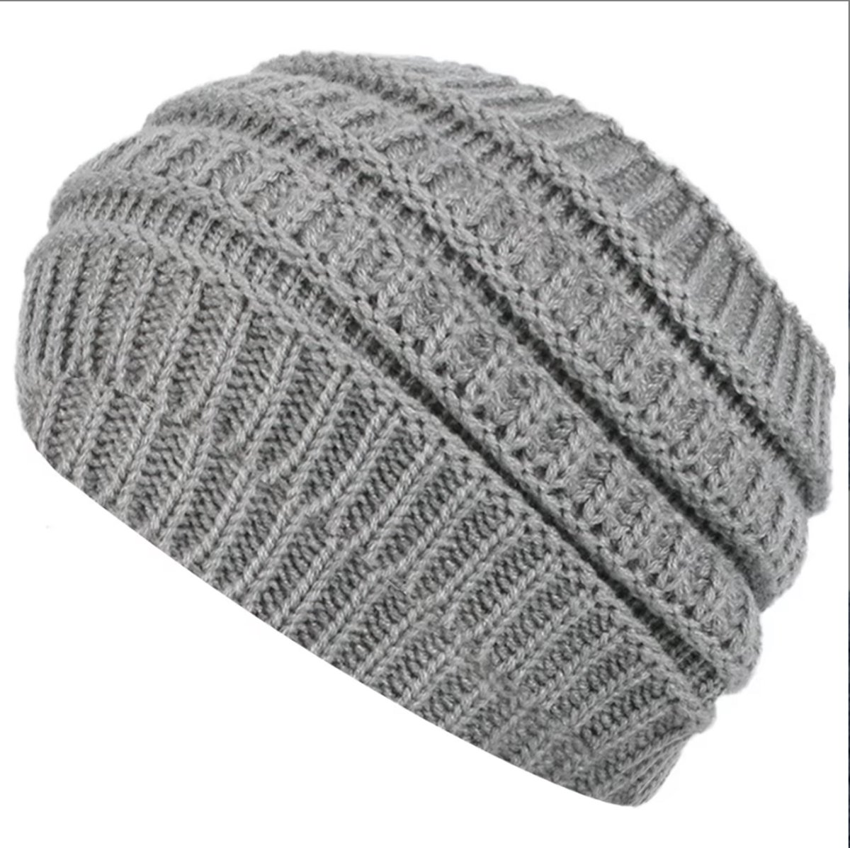 New Age Devi - Geribbelde wintermuts - grijs - warme oorbescherming hoofdband - perfect voor de koude winterdagen!
