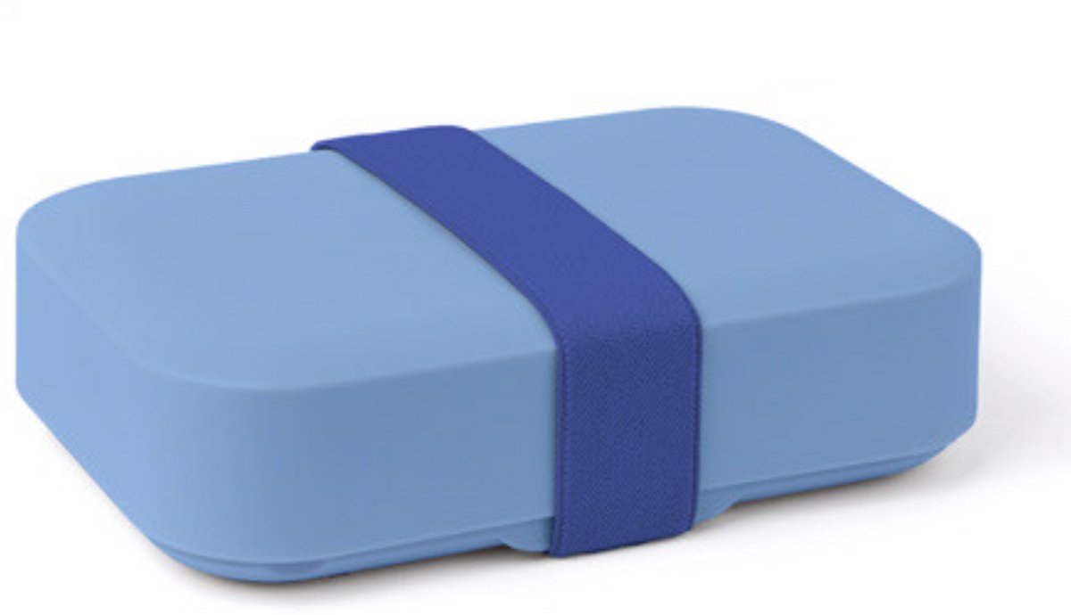 Day To Day Lunchbox Sky Medium - 750ml - Brooddoos met Elastiek - In Hoogte Verstelbare Broodtrommel - BPA-vrije Lunchtrommel - Gemaakt in België - 185x125x45mm