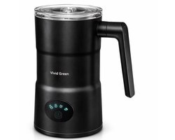 Vivid Green 4-in-1 Melkopschuimer - Warm & Koud Melkschuim - Antikleeflaag - Elektrische Melkschuimer - Zwart