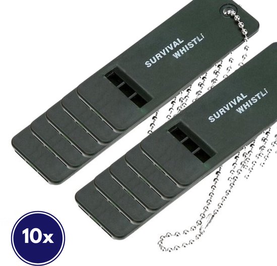 Foto: Knaak noodfluit survival whistle noodpakket 3 tonen sos fluitje met sleutelhanger 10 stuks