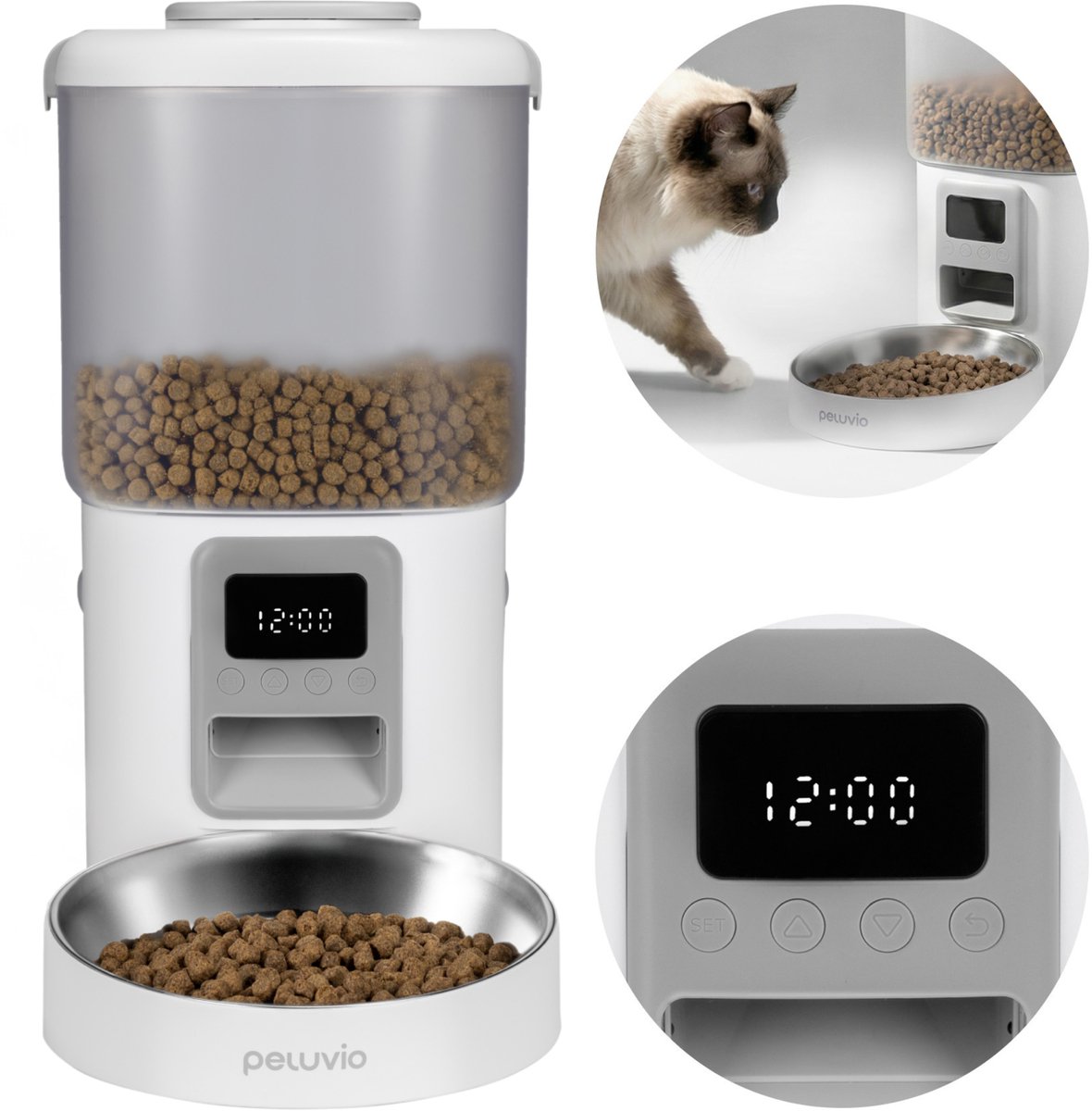 Peluvio Crispy Automatische Voerbak Kat 4,5L met Timer - BrandLine Group Sp. z o.o. - €42,00
