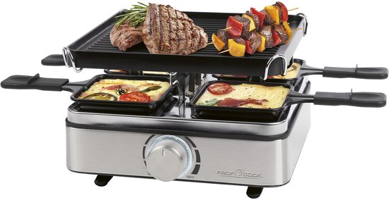 ProfiCook RG 1301 - Raclette grill - Gourmetset - 4 personen -RVS — afbeelding 5