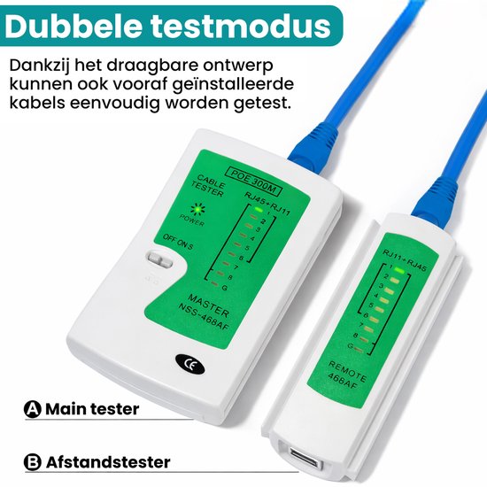 AIXONTEC LAN Tester Netzwerkkabel Prüf Gerät RJ45 RJ11 Kabel Prüfer
