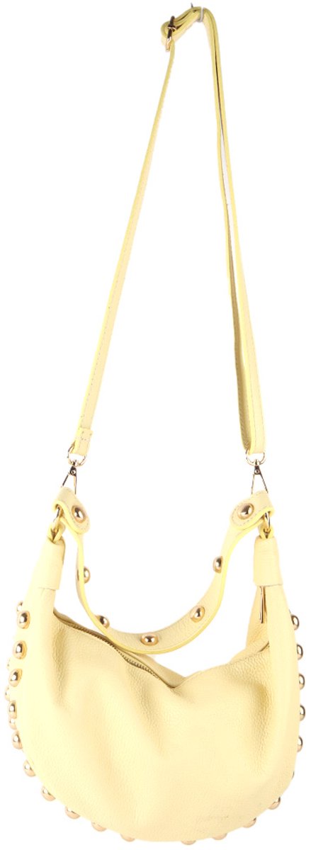 Giuliano Lederen handtas Senara - Made in Italy - Geel