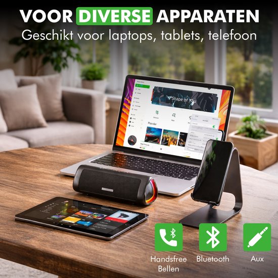 Travelhawk Bluetooth Speaker - Draadloos - IPX5 Waterproof - 24 Uur Lang Muziek Luisteren - Extra Bass - Zwart van Merkloos — afbeelding 5
