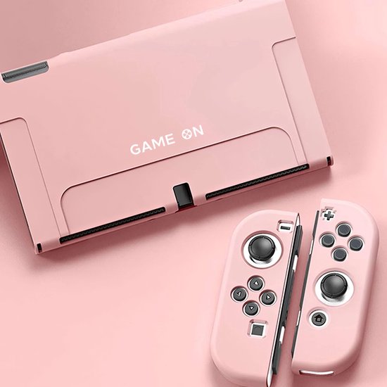 Xainy Nintendo Switch OLED Cover - Roze hard case - Screen