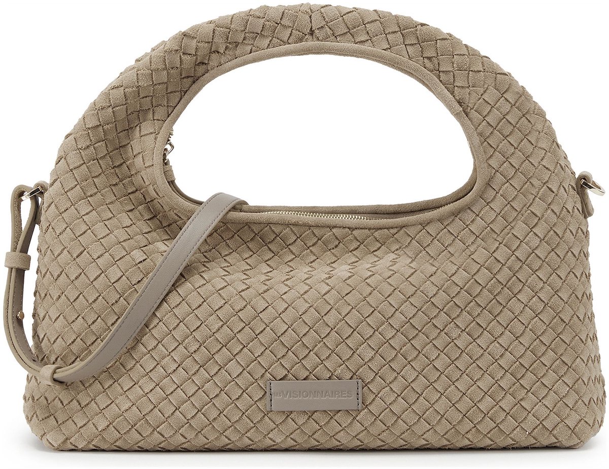 LES VISIONNAIRES Sadie Grande Weave Handtas Leder 40 cm - Dames - mushroom