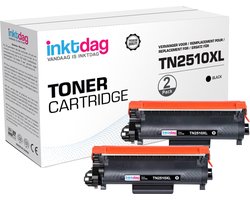 Inktdag Toner Compatibel met Brother TN-2510 XL TN2510XL TN-2510XL (2 pcs ) voor HL-L2400DW HL-L2400DWE MFC-L2800DW DCP-L2620DW MFC-L2860DWE…