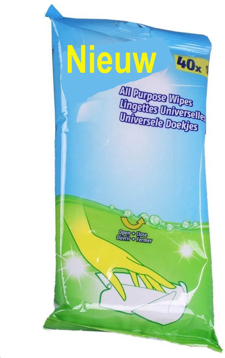 NTB - Universele Vochtige Reinigingsdoekjes - All Purpose Wipes - afmeting: 20 x 17,5 cm. Voordeelset 3 Stuks!!