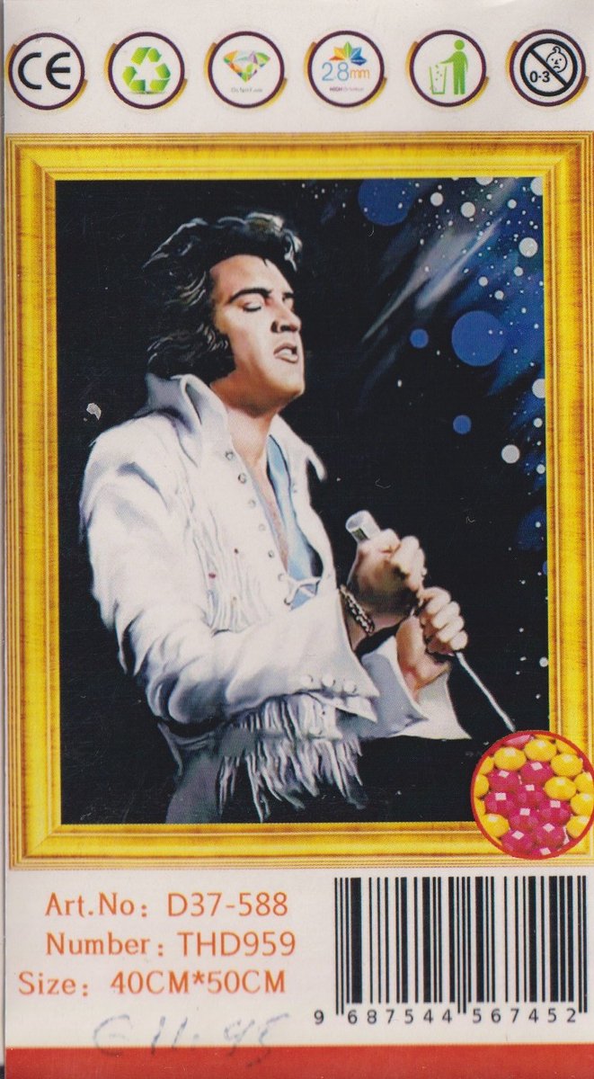 Diamond Painting Set 40x50cm - Elvis - THD959 - Full size ronde steentjes - Gratis verzonden