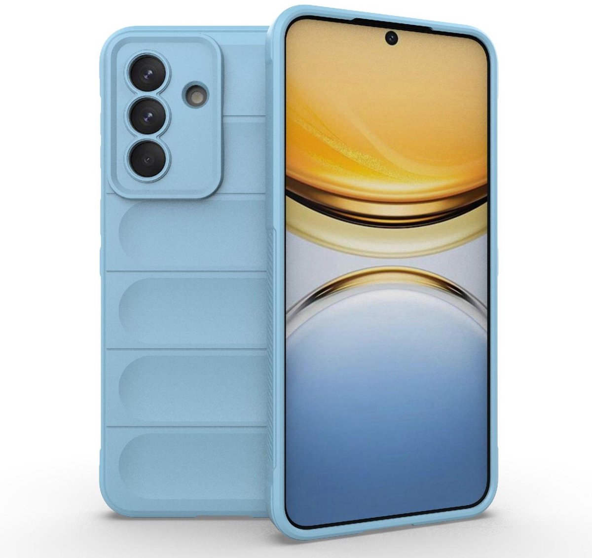 Mobigear Hoesje geschikt voor Samsung Galaxy A57 Telefoonhoesje Flexibel TPU | Mobigear Bumpy Backcover | Galaxy A57 Case | Back Cover - Blauw