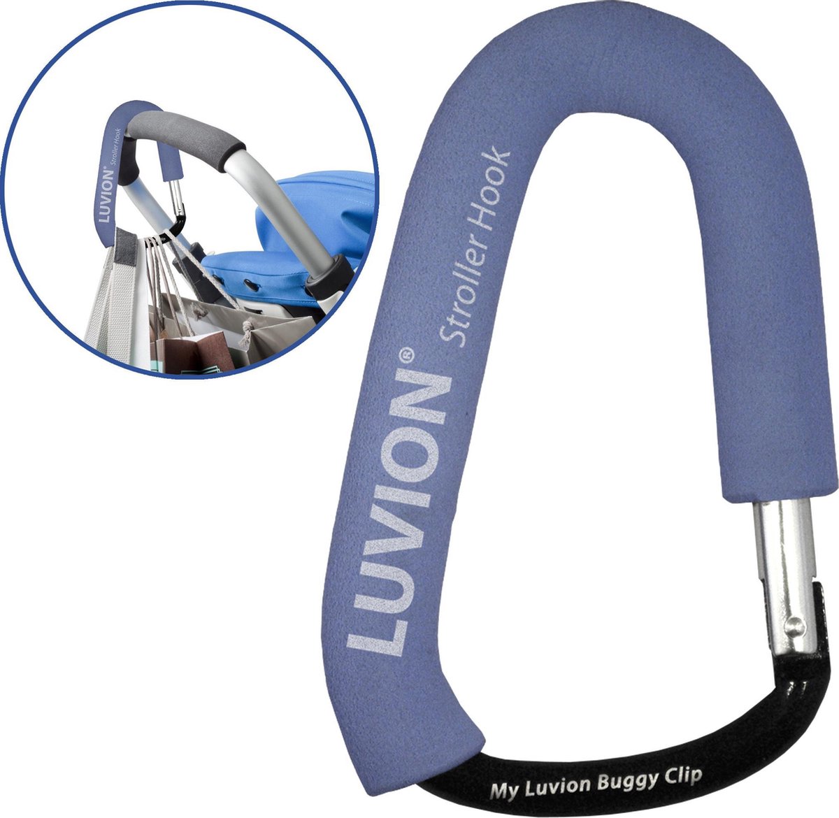 LUVION® Buggy haak / Kinderwagen tassenhaak - Blauw - Luvion