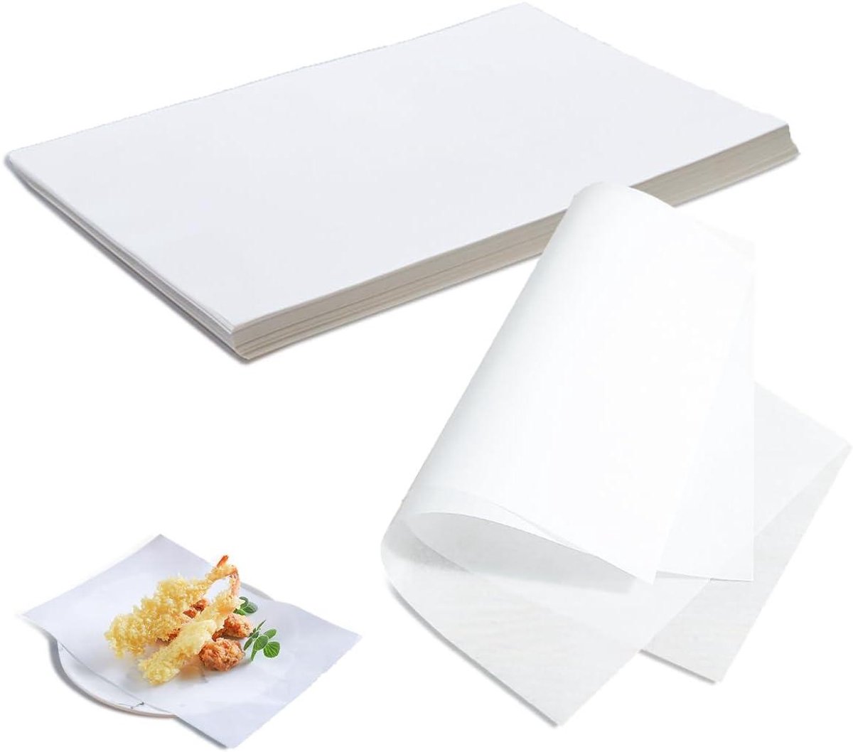 Vetdicht bakpapier voor hamburgers - vierkant perkamentpapier 20x30 cm