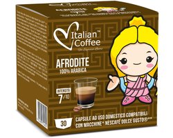 Italian Coffee Espresso Afrodite capsules XL Pack – 100% Arabica – Compatibel met Nescafé Dolce Gusto – 30 capsules