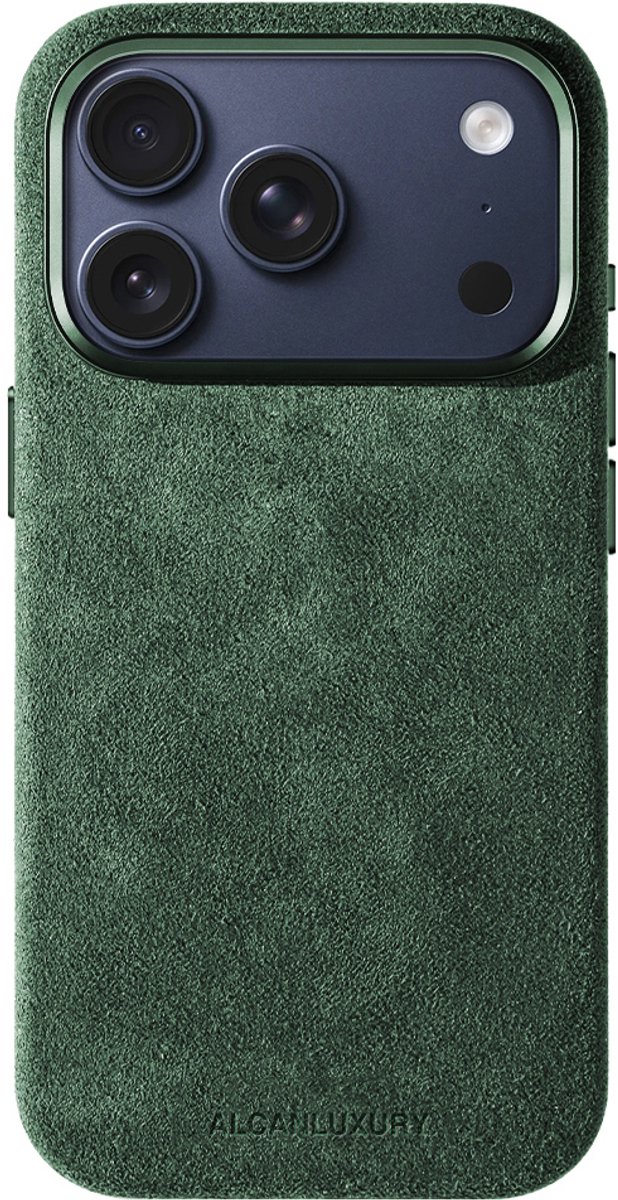 Alcanluxury Alcantara telefoonhoesje geschikt voor Apple iPhone 17 Pro - Midnight Green
