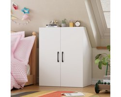 Kledingkast schuine wand zolder slaapkamer draaideuren - opbergkast schuin wand - knieschot kast - Kast voor onder een schuine dak - Zolderkast met draaideuren