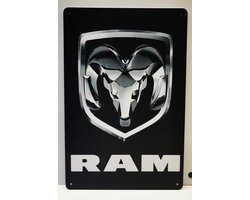 Metalen wandbord -Dodge RAM - Mancave - Wand Decoratie - Metal sign - Mancave decoratie - Decoratie - Metalen borden - Tekst borden - Metalen bord