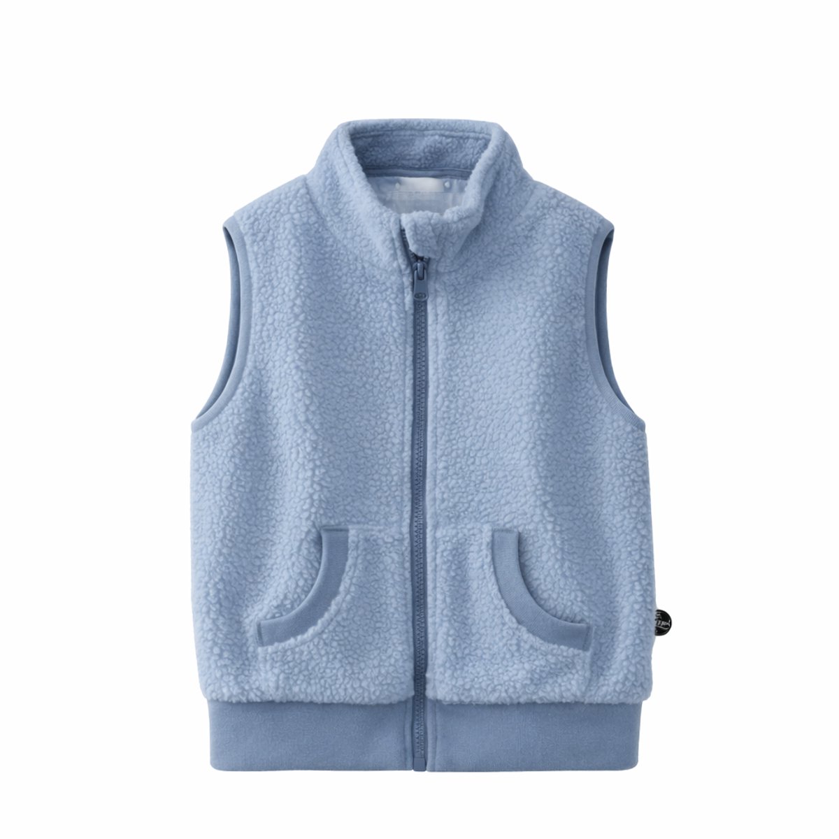 Ducksday - fleece bodywarmer voor kinderen - teddy sherpa - unisex - Lichtblauw - maat 92/98 - 2 jaar - PFAS vrij