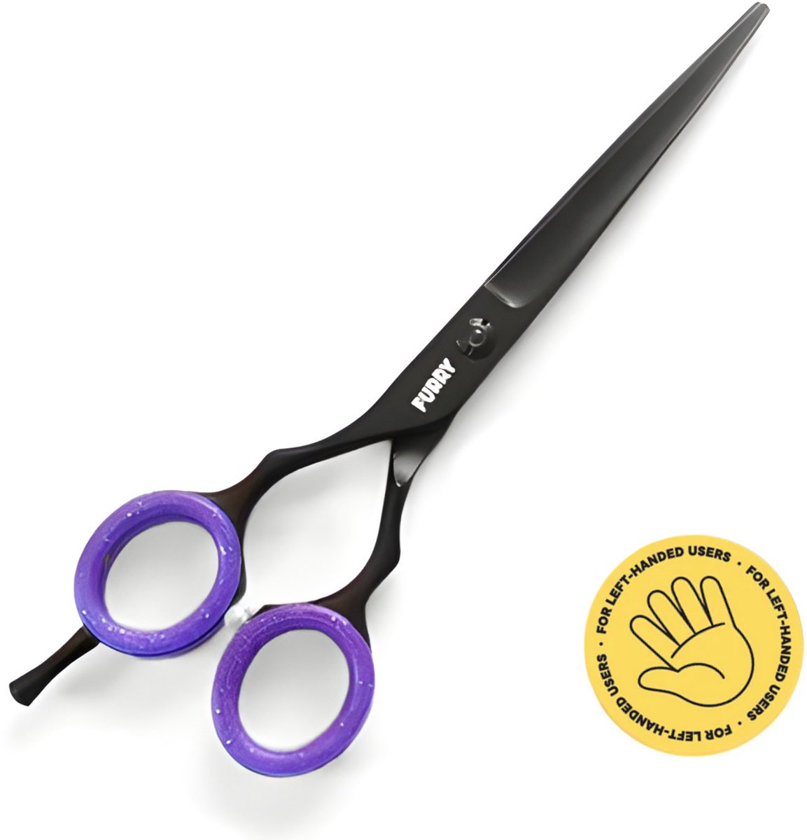 Furry Original® Rechte Hondenschaar Linkshandig - Professionele Trimschaar Honden - Extra Scherp - 16.5 Cm - Verstelbare Linkshandige Schaar Voor Hondentrimmen - RVS 4CR Trimscharen