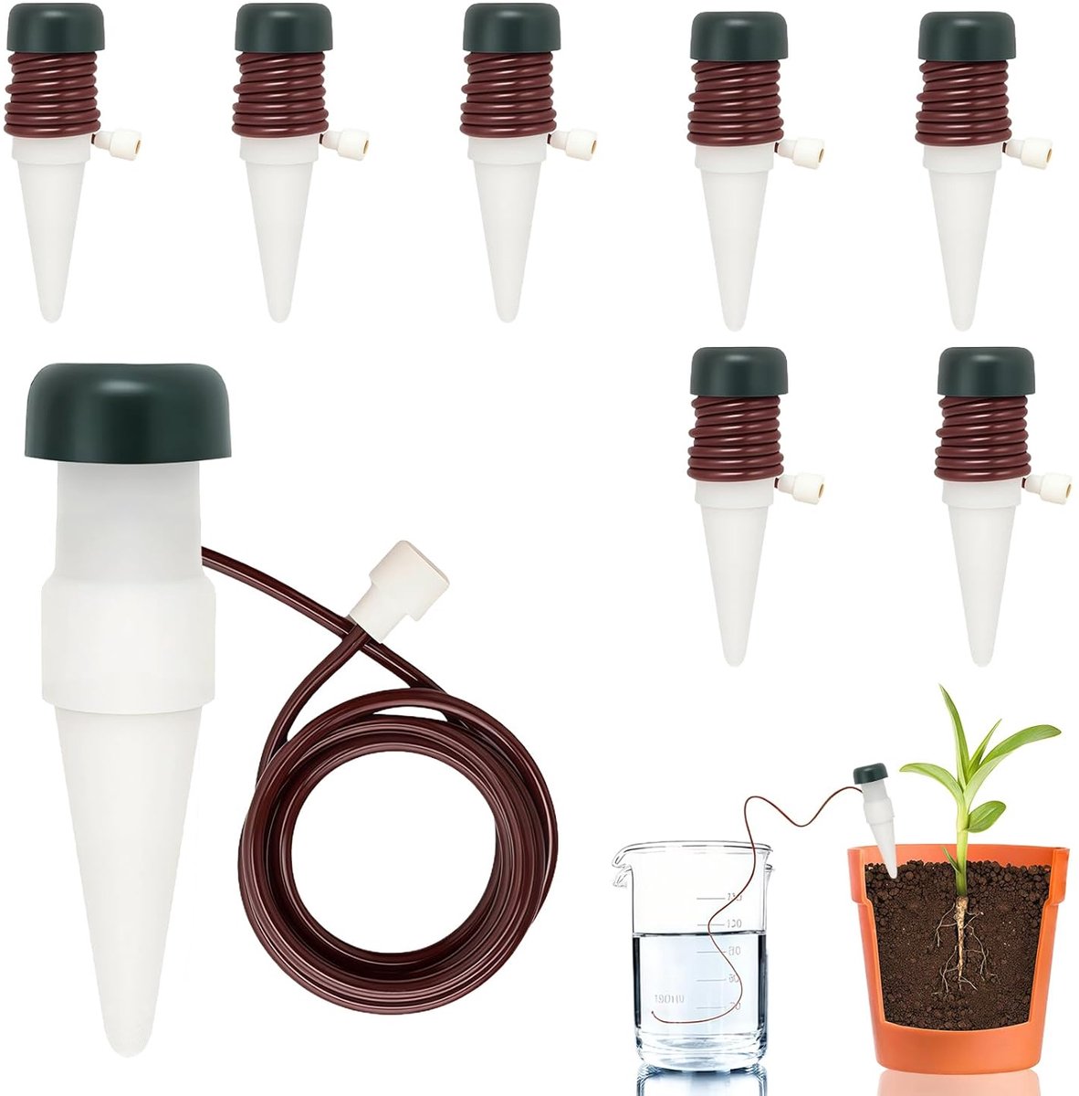 8 stuks Plant Bewateringssysteem - Waterdruppelaar - Druppelsysteem - Automatisch Bewateringssysteem - Sifonprincipe - Voor Binnen & Buiten Plantenverzorging