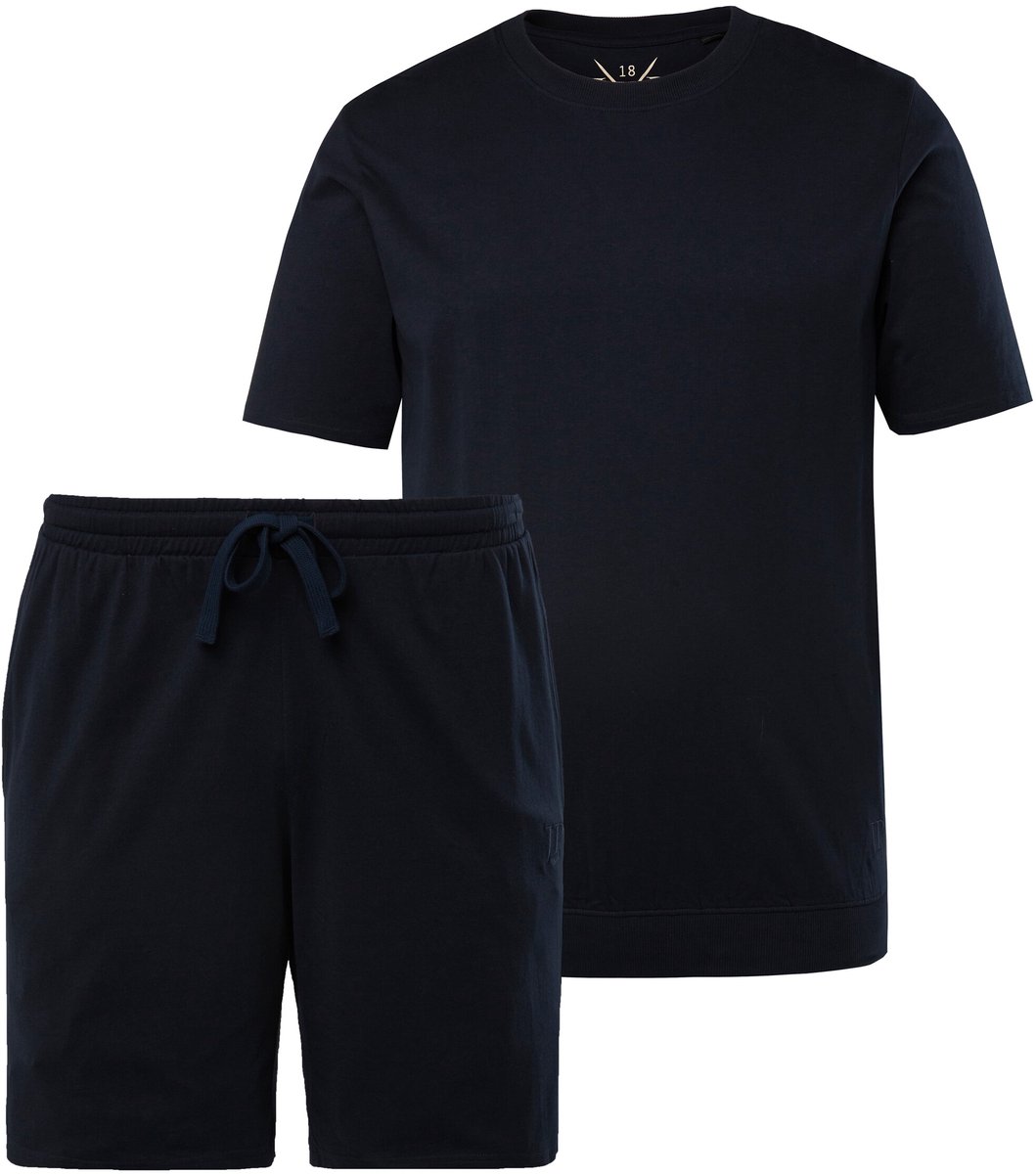 JP 1880 - Heren - Pyjama korte tweedelige set Buik-Fit - Klassiek zwart - Maat XL