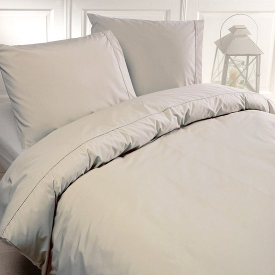 Papillon Deluxe + - Monte Carlo Sable - Housse de couette - Lits jumeaux - 240x220 / 260 cm + 2 Taies d'oreiller 60 x 70 cm - Katoen percale égyptien