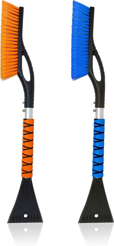 Auto ijskrabber & garde (2 in 1) eenvoudig te monteren, intrekbare winterbezem met anti-slip schuimrubberen handgreep voor auto voorruit en ramen, geschikt voor vrachtwagens en SUV's, geel