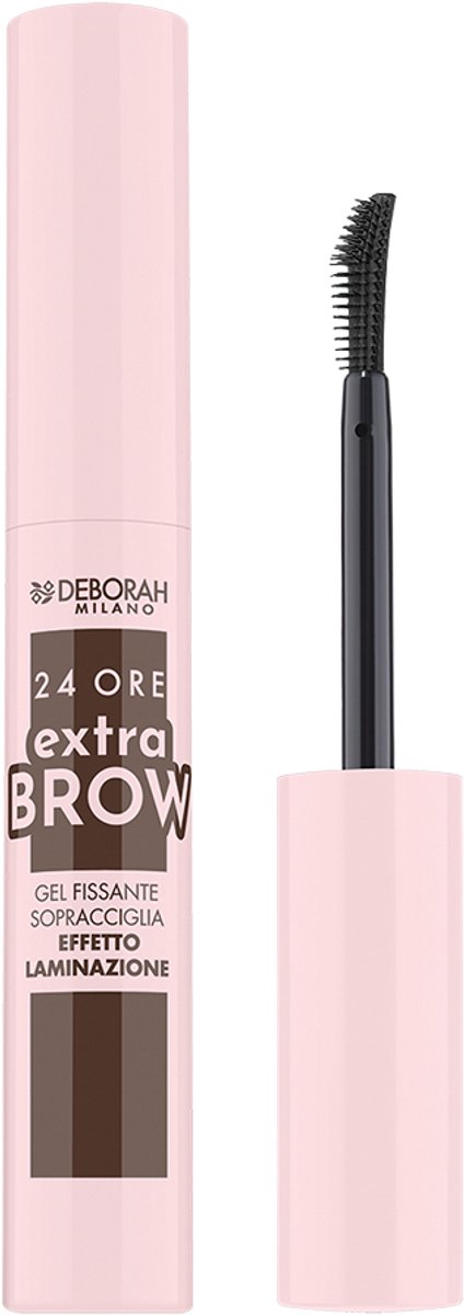 Deborah Milano 24ORE Extra Brow Fixing Gel – Transparante Wenkbrauwgel – Sterke Fixatie tot 12 uur – Laminatie Effect – Voor Perfecte & Gedefinieerde Wenkbrauwen – Licht, Niet-Plakkerige Fixerende Gel