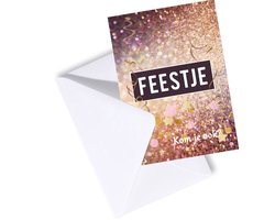 Uitnodiging kinderfeestje - Uitnodiging feestje Meisje - Uitnodigingskaarten set 8 stuks met enveloppen - Glitter - Gratis Verzonden